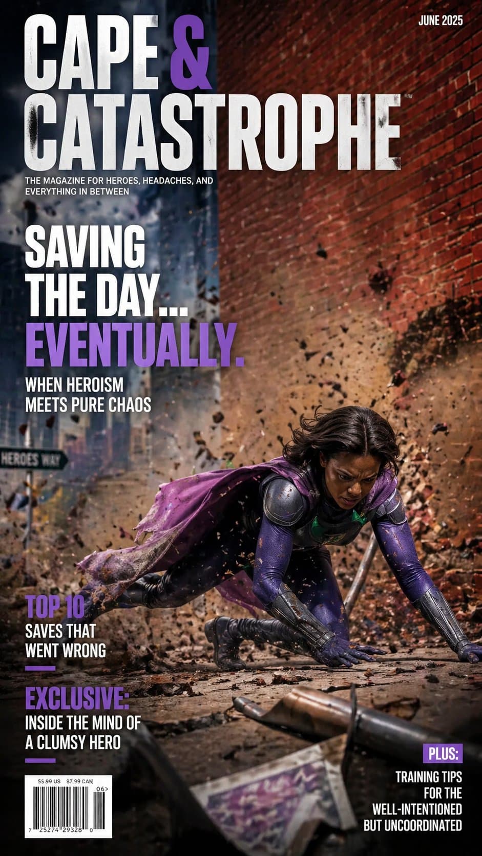 The Clumsy Superhero Magazine Cover