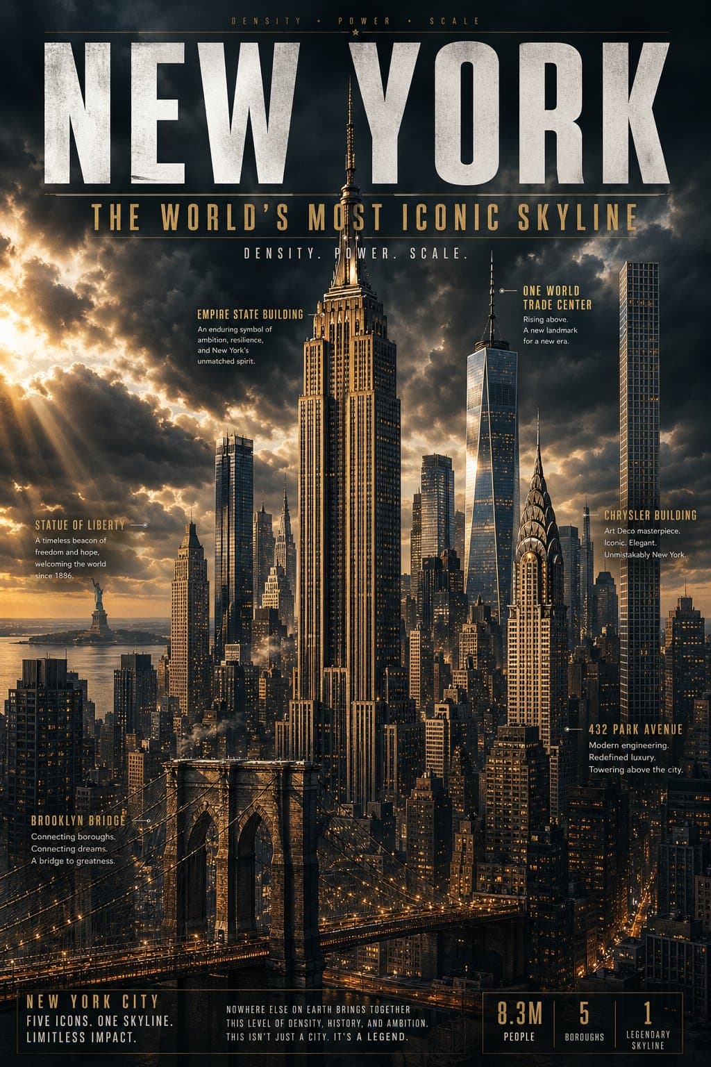 Blockbuster Black and Gold City Poster