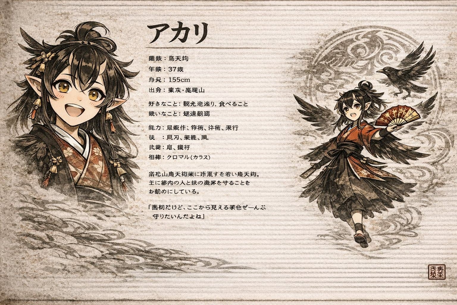 Emaki Style Character Layout