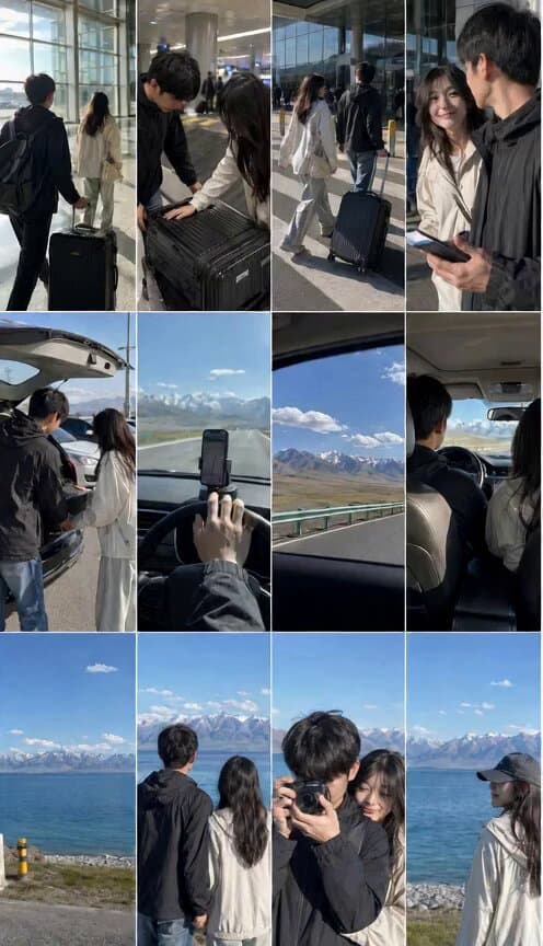 Nostalgic Vacation Selfie Grid