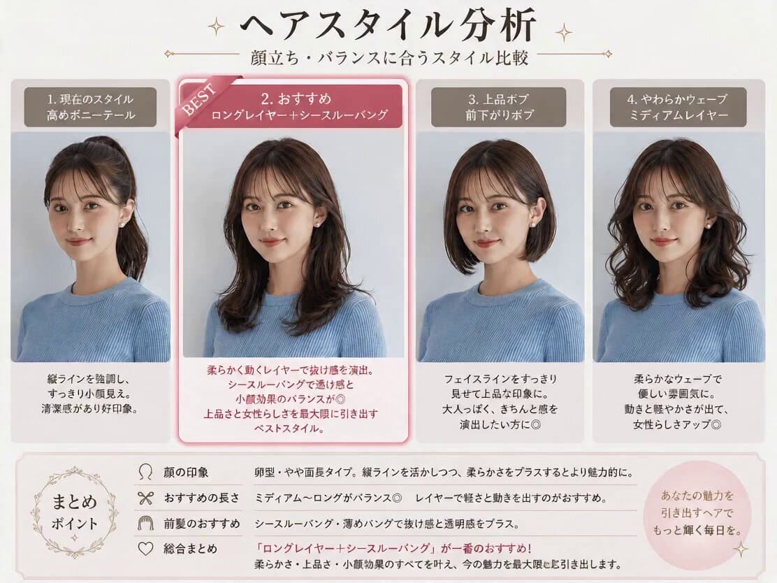 AI Hairstyle Analysis Comparison